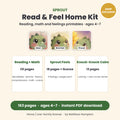 Sprout Read and Feel Home Kit: reading, math and feelings printables for ages 4 to 7, 163 pages
