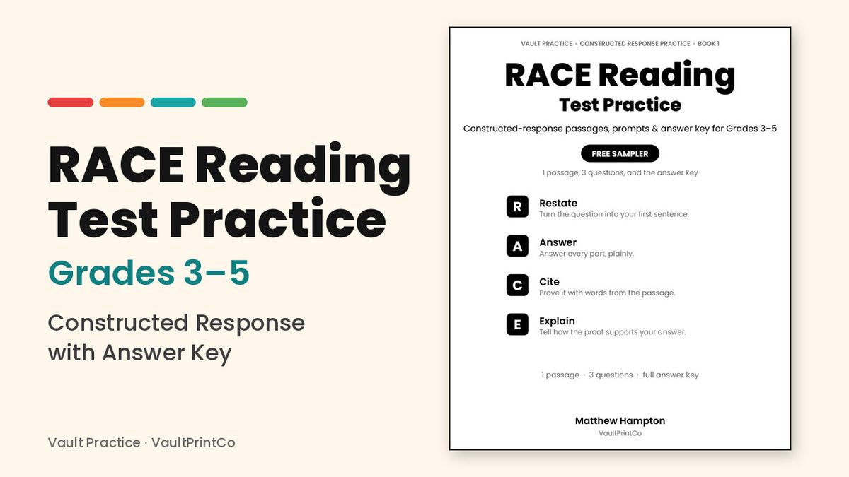 RACE Reading Test Practice, Grades 3–5: Free Sampler